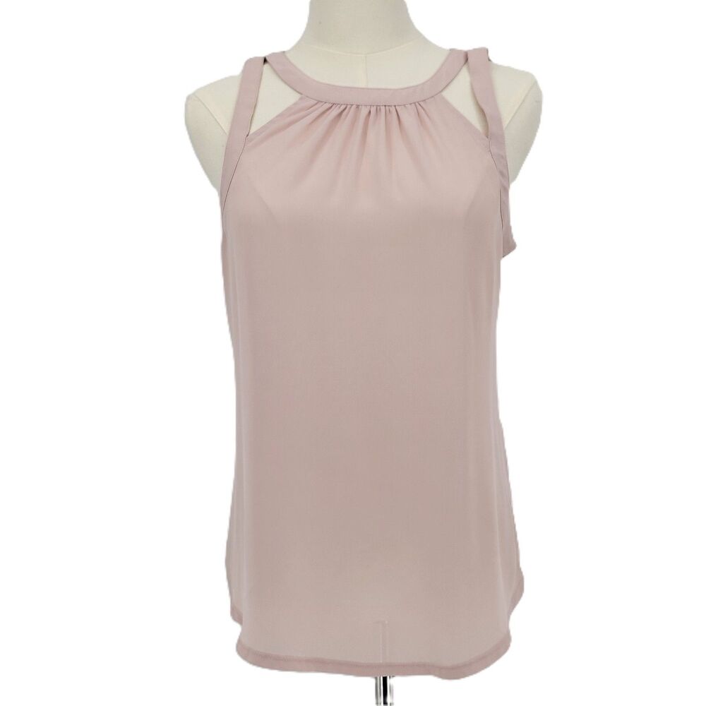 Express strappy sleeveless pale pink blush knit top small